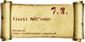 Tisztl Nándor névjegykártya